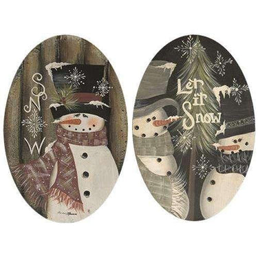 Let it Snow Plate, 2 Asstd. - The Fox Decor